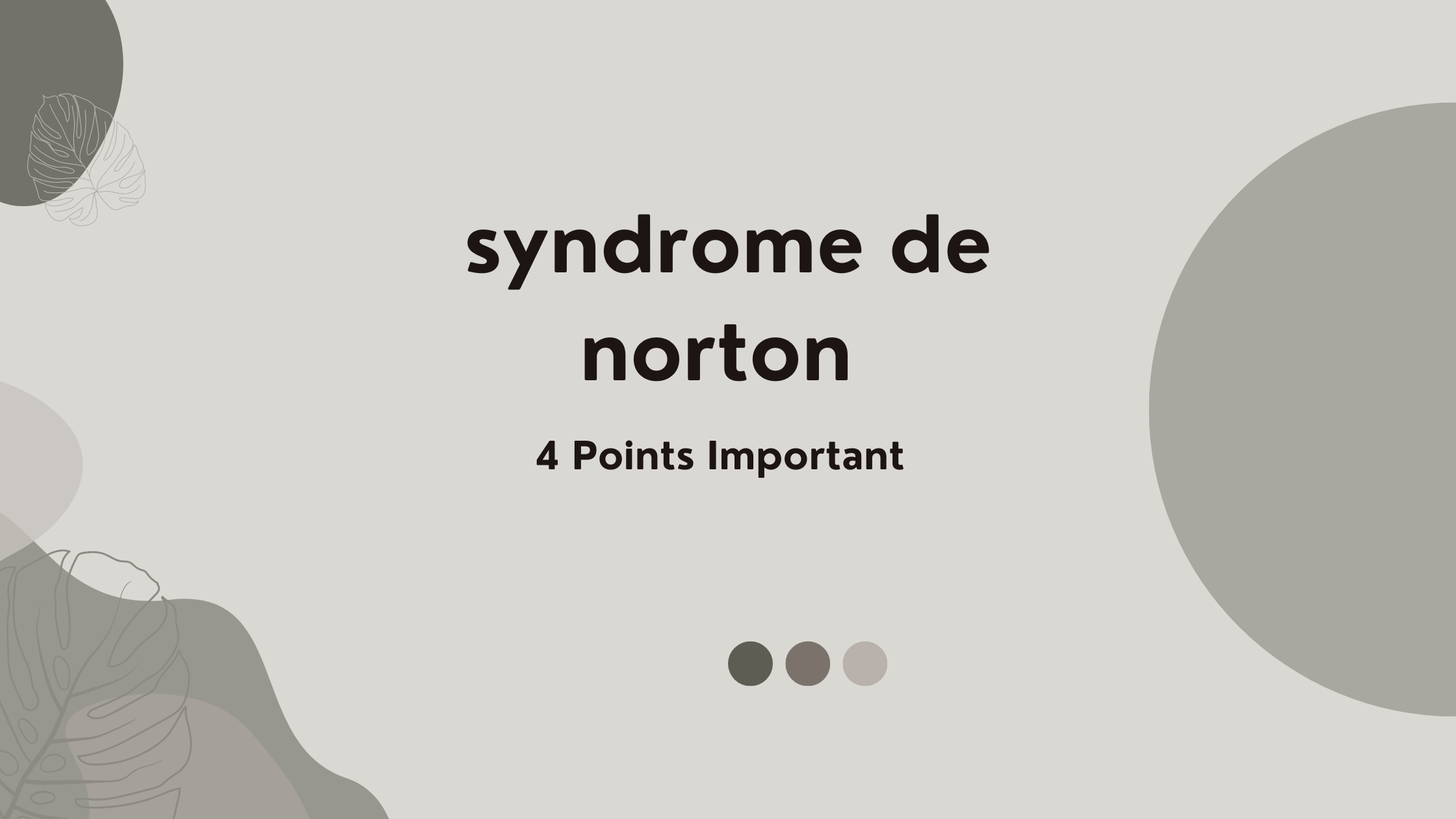 syndrome de norton | 4 Points Important