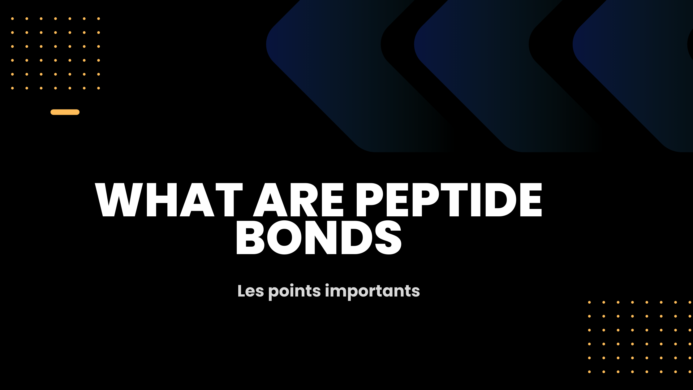 what are peptide bonds | Les points importants