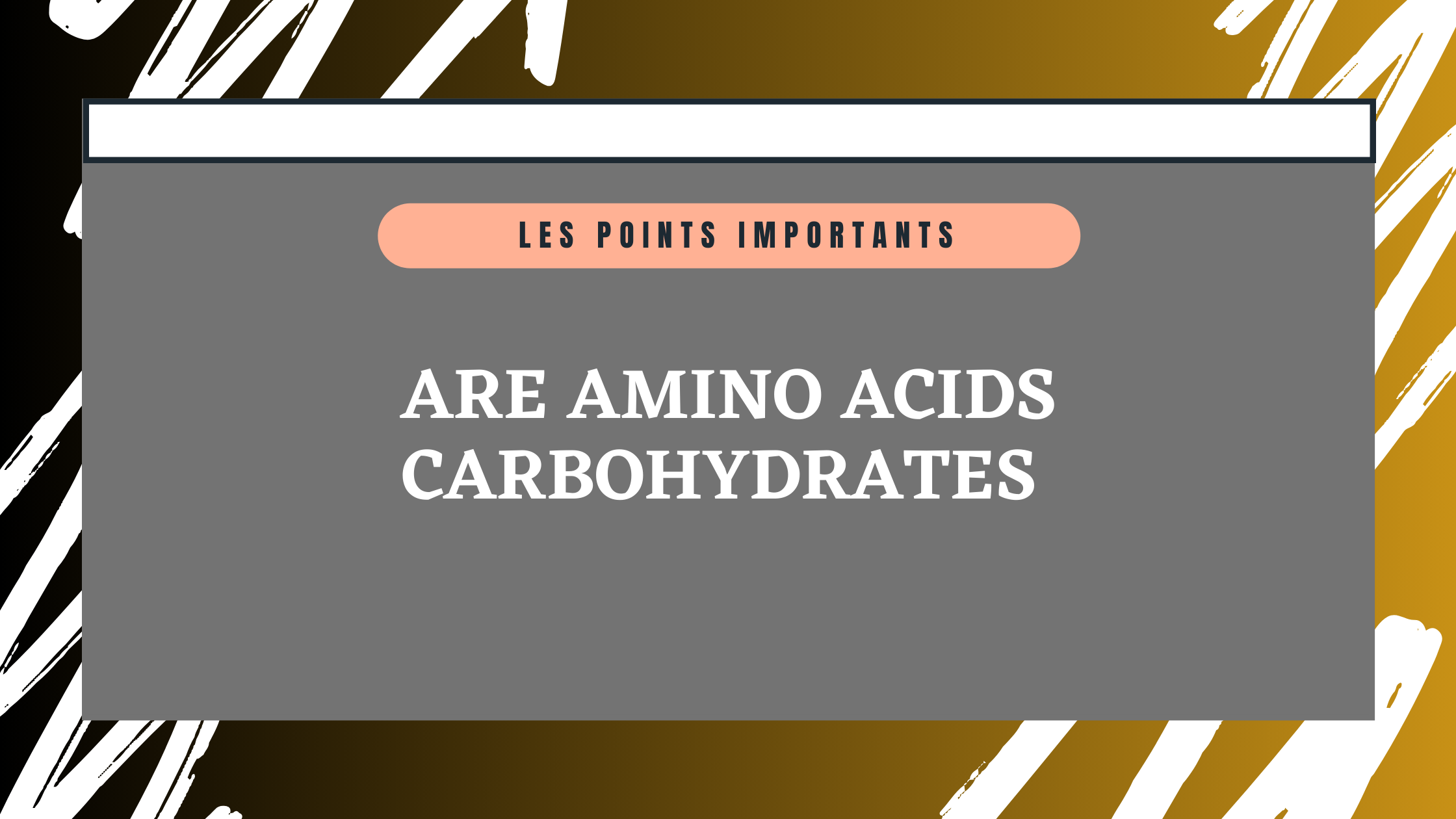 are amino acids carbohydrates | Les points importants