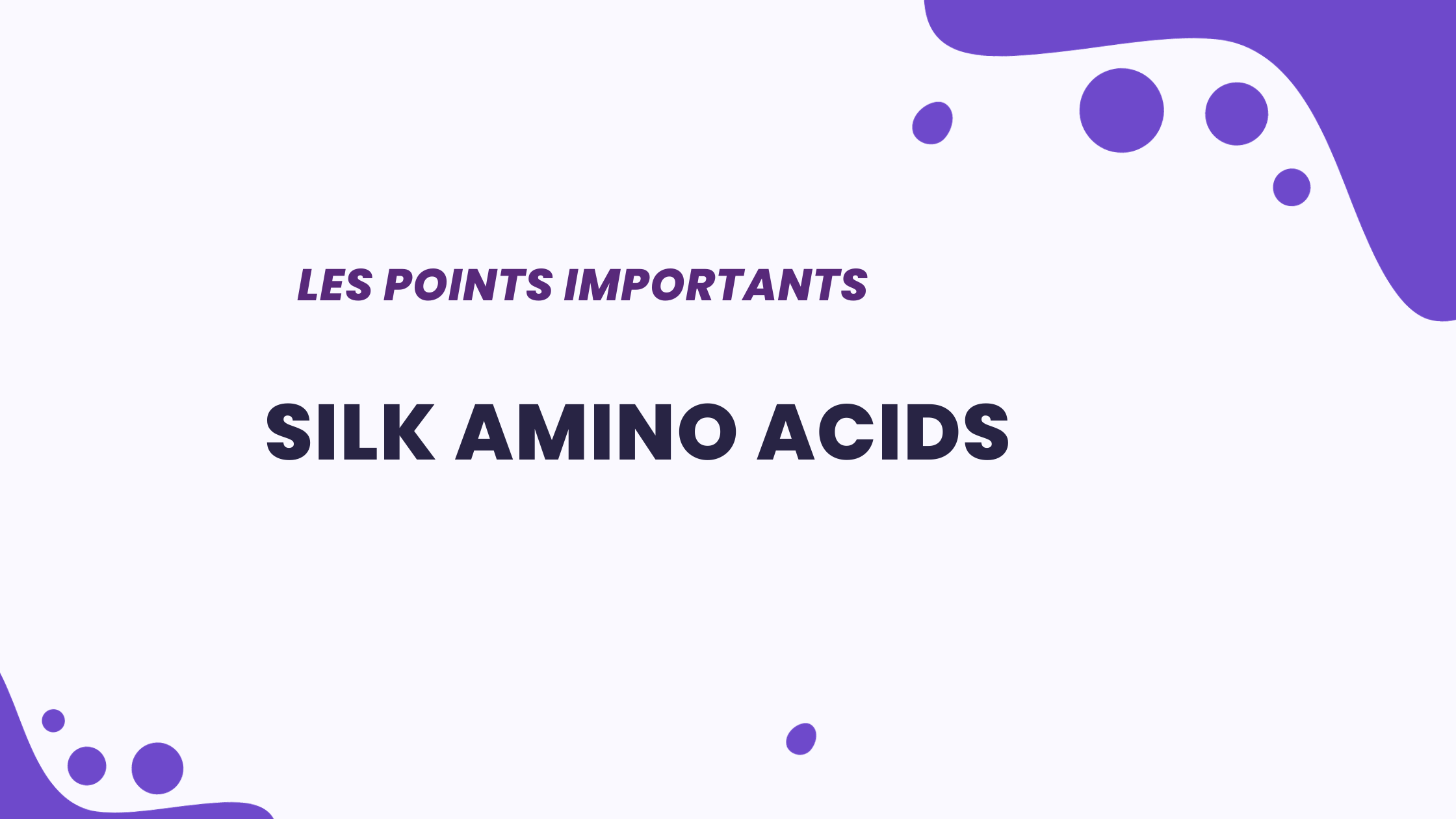 silk amino acids | Les points importants