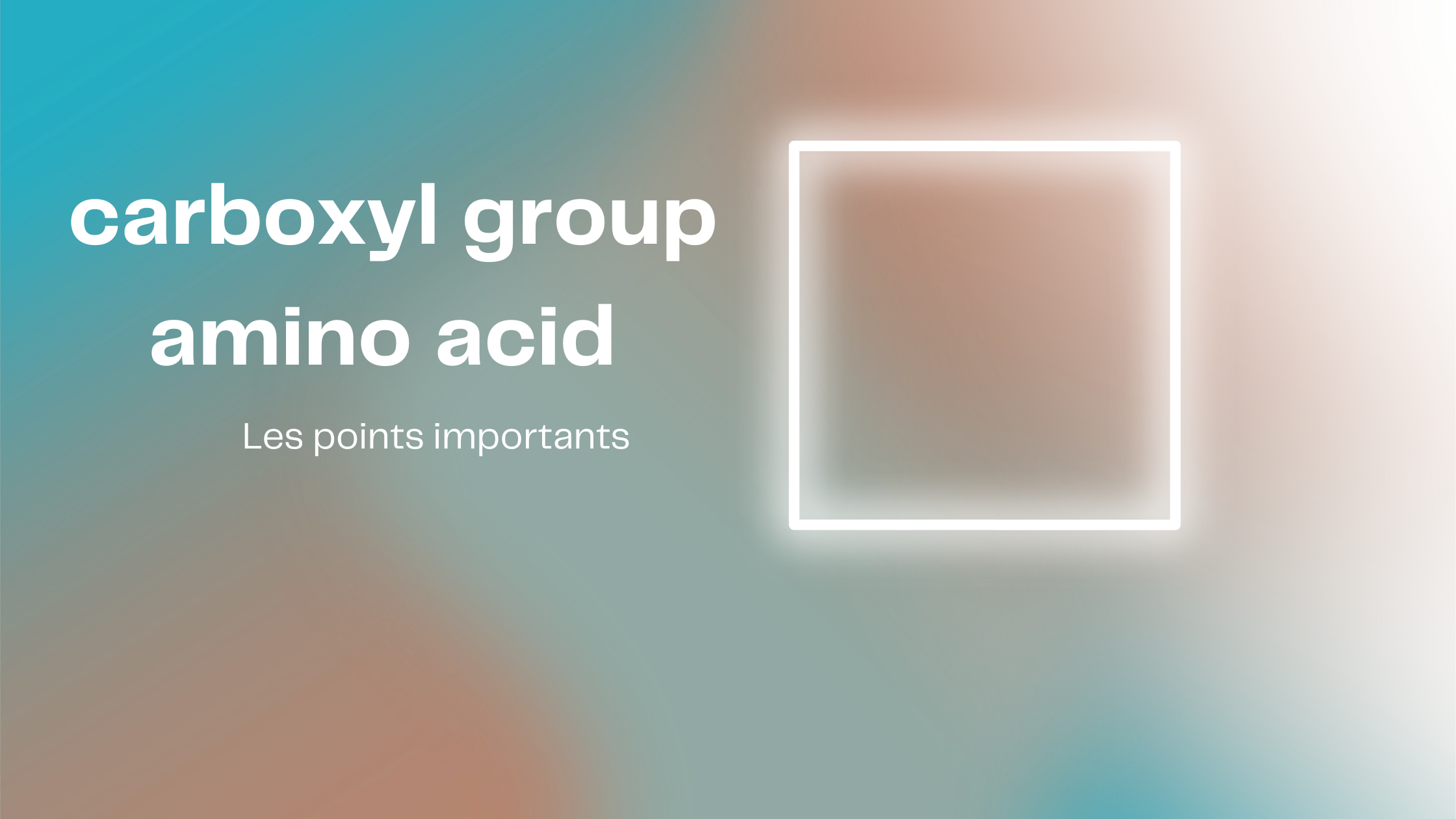 carboxyl group amino acid | Les points importants